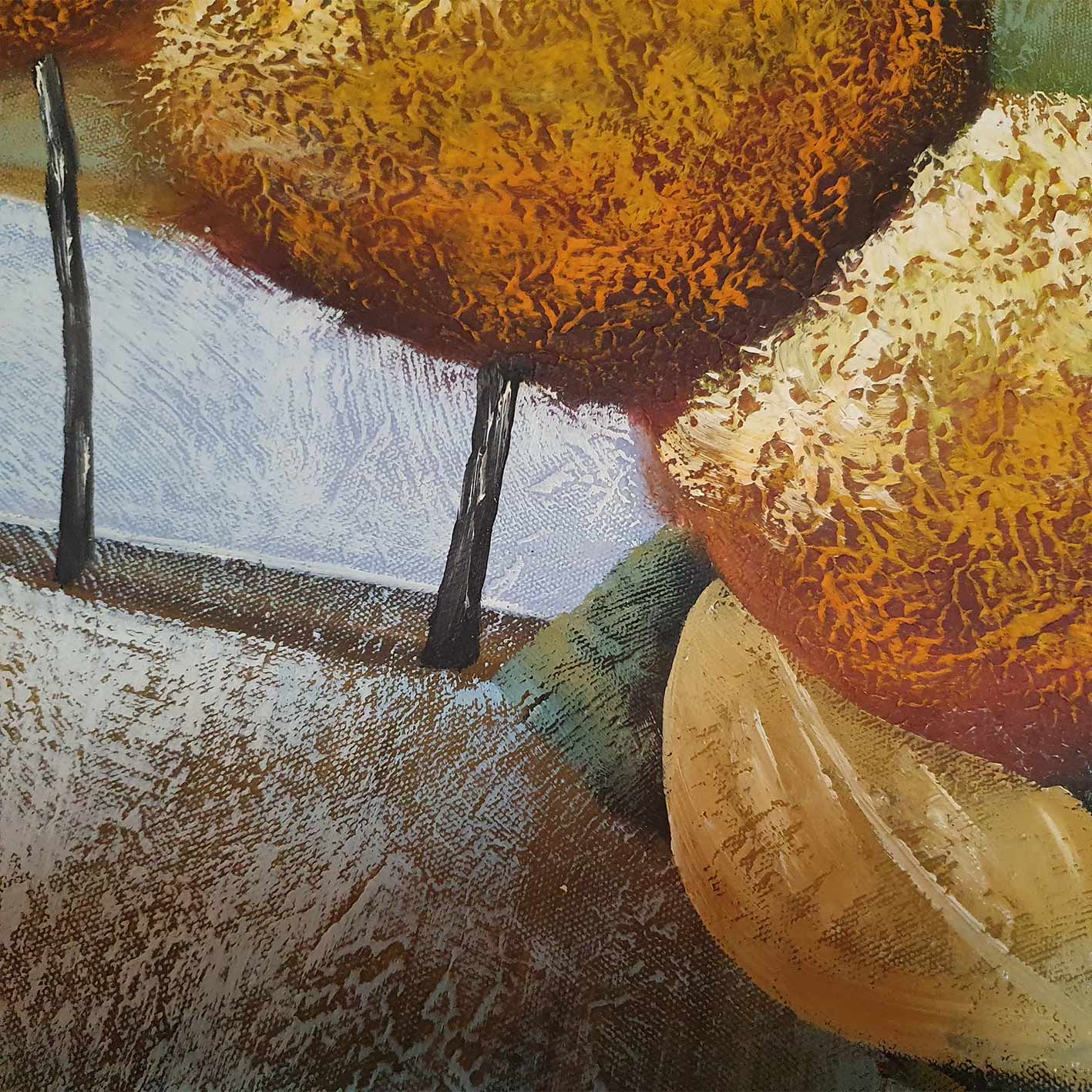 Cuadro Oleo Lienzo Floral jarron deseo 80x80 cm