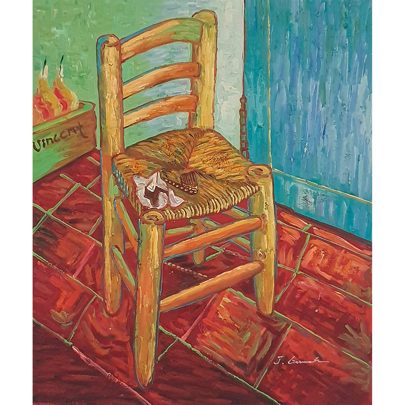 Cuadro Oleo Lienzo Silla Van Gogh 60X50 cm