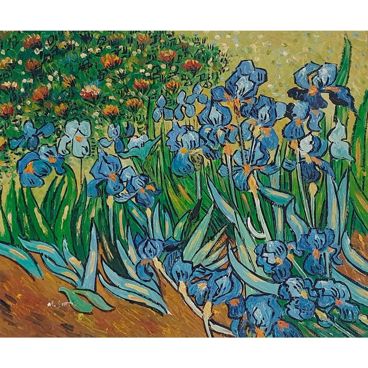 Cuadro Van Gogh Lirios 60x50 cm