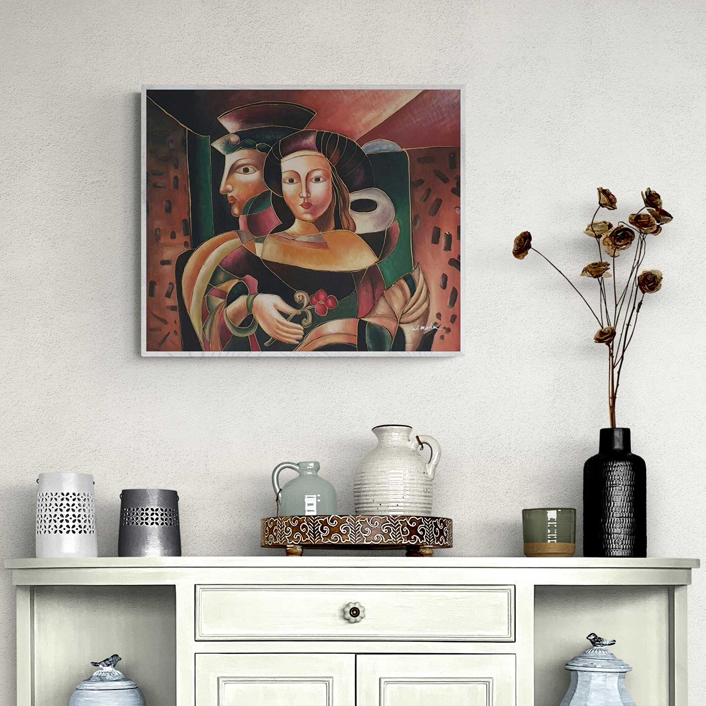 Cuadro Figuras Rostro 60x50 cm