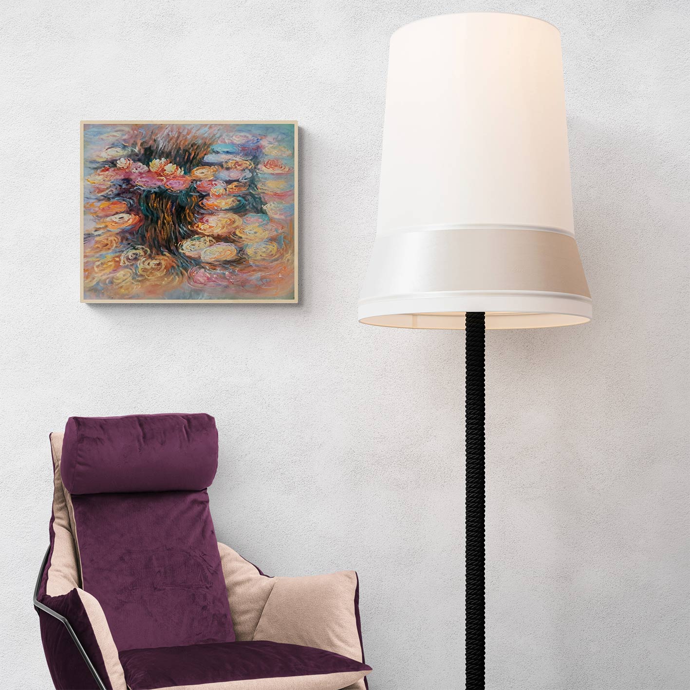 Cuadro Estanque Rosa Monet 60x50 cm