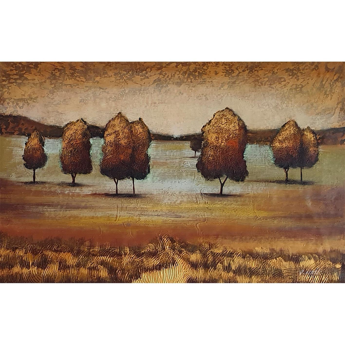 Cuadro Arboleda Bronce 90x60 cm