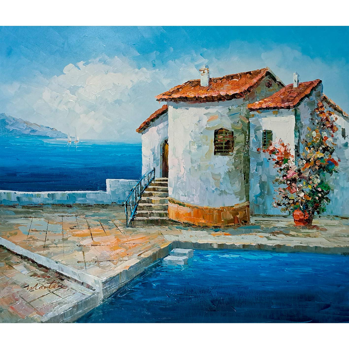Cuadro Casa Playa 60x50 cm
