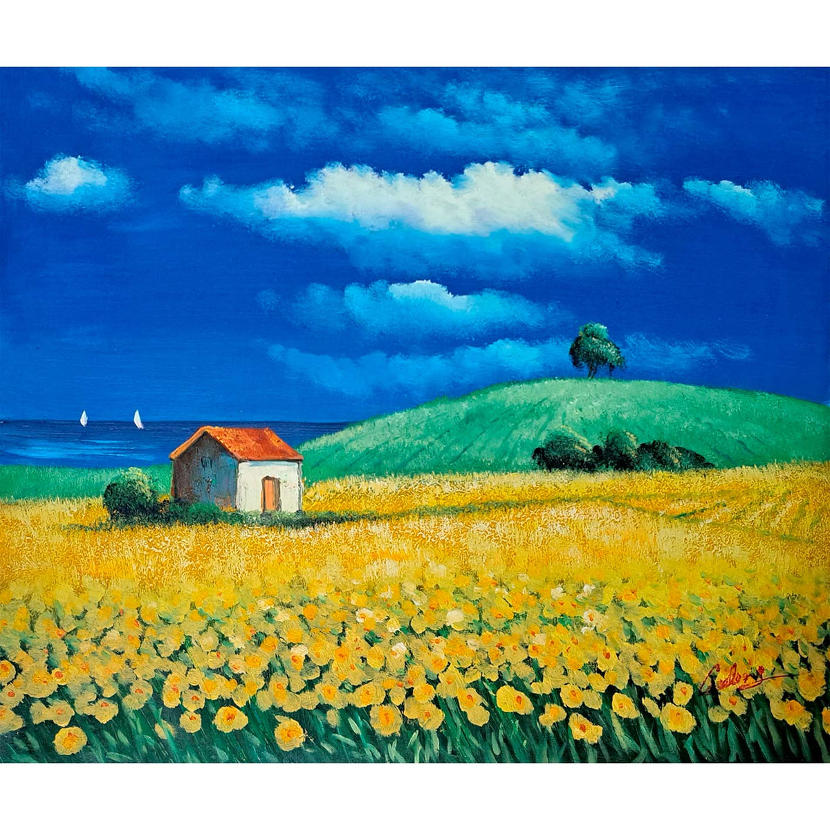 Cuadro Casita Campo 60x50 cm