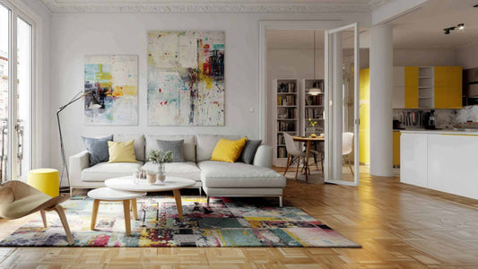 Cuadros al óleo combinados armónicamente con muebles y decoración de interior