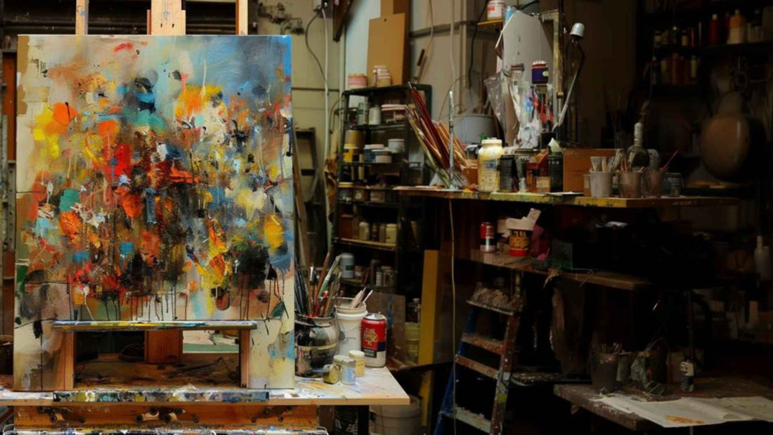 Detalle de textura en relieve de pintura al óleo pintada a mano sobre lienzo