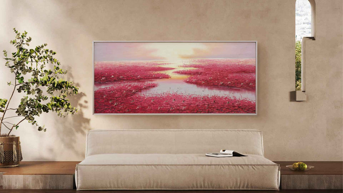 cuadro al óleo floral para decoración primaveral
