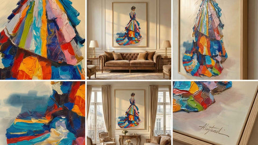 Cuadro al óleo de Meninas modernas reinterpretadas decorando un espacio con personalidad