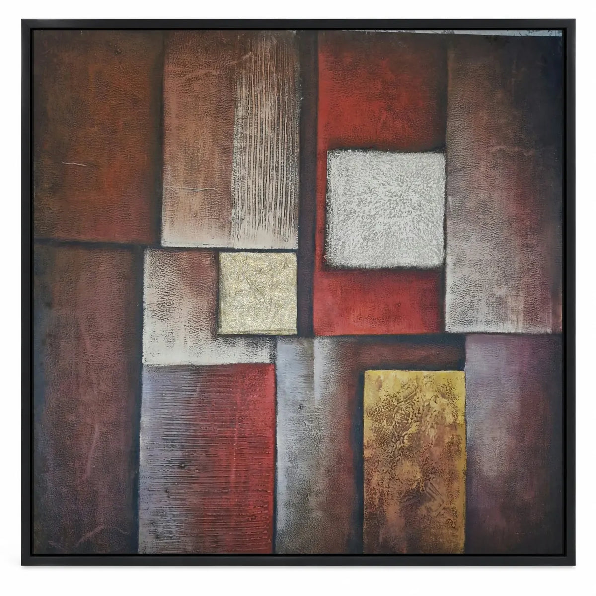 Abstracto geométrico al óleo pintado a mano 80 × 80 cm