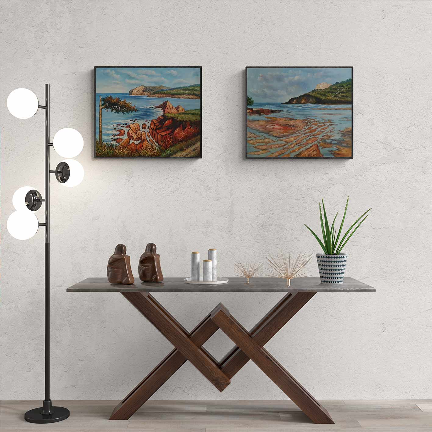 Diptych Painting Marshes 50X60 cm [2 pieces]