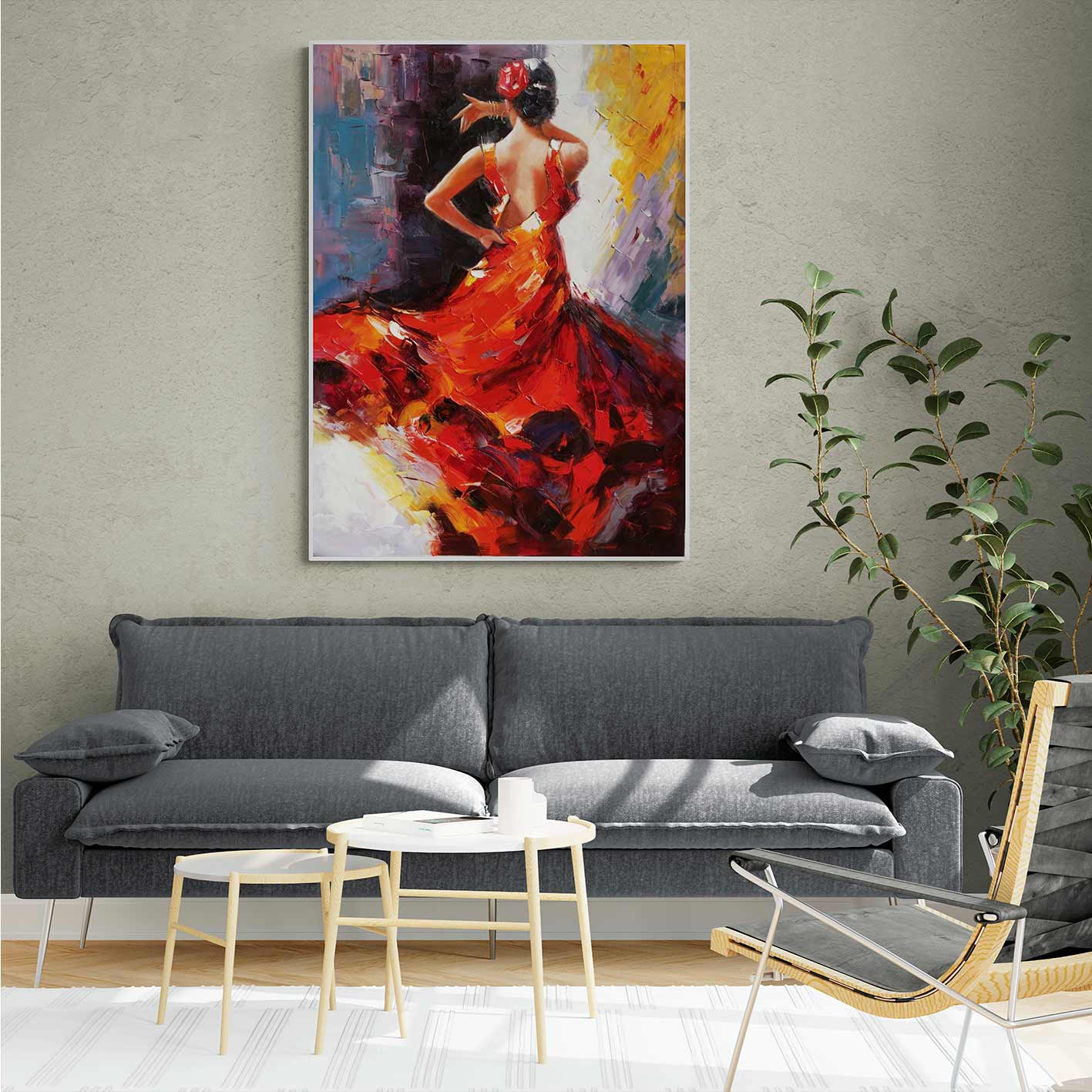 Flamenco-Tanzgemälde 120x90 cm