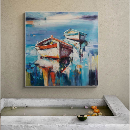 Pintura Barcas Minerva 80x80 cm