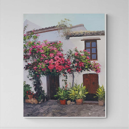 Haus im Dorf Gemälde 82x101 cm