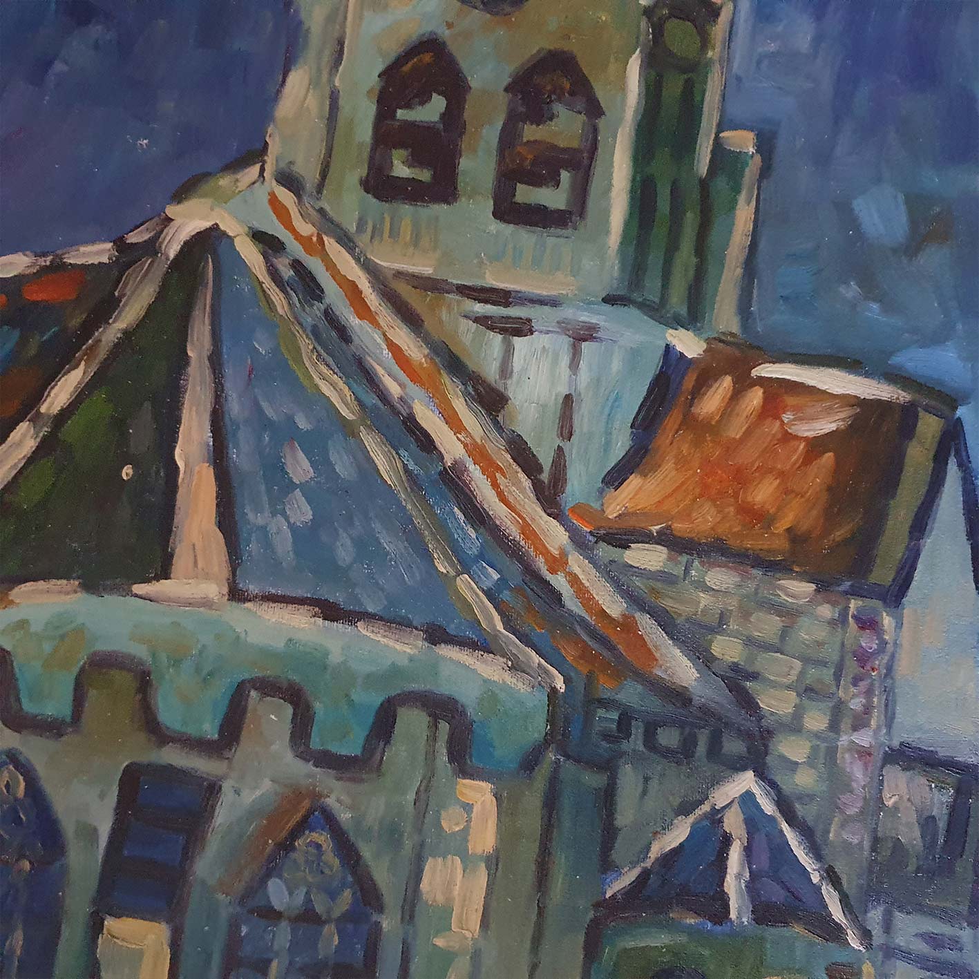 Van Gogh painting The Church of Auvers-sur-Oise 50x60 cm
