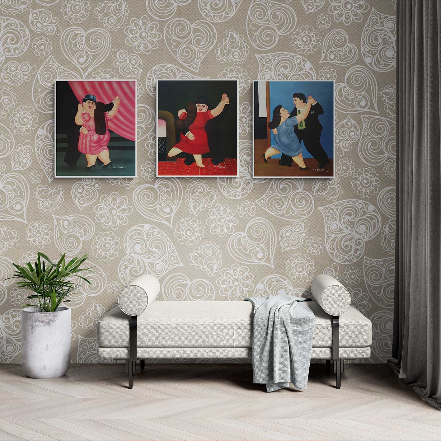 Botero Triptych Painting 50x60 cm [3 pieces]