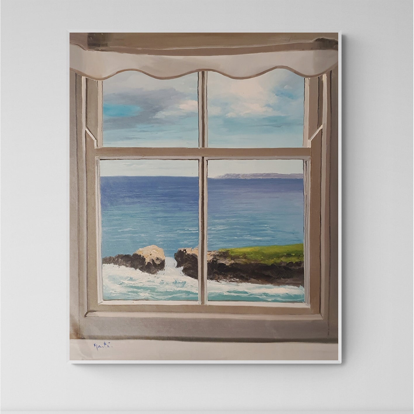 Sea and Rock Window Painting