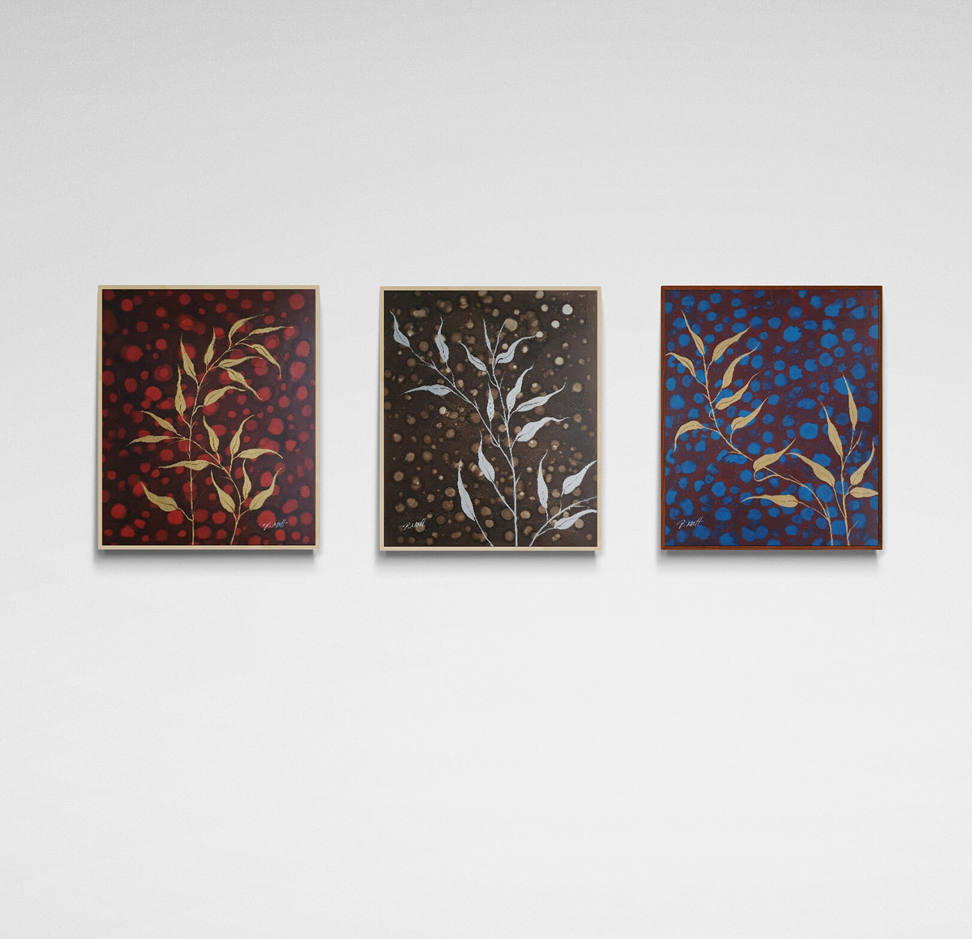 Cuadro Tríptico Ramas Decorativas 50x60 cm [3 piezas]