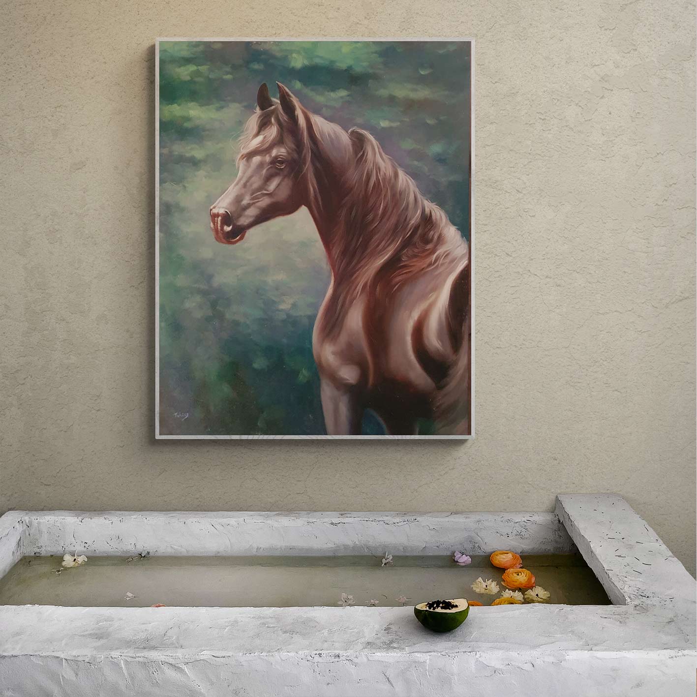 Arabisches Pferdegemälde 100x80 cm