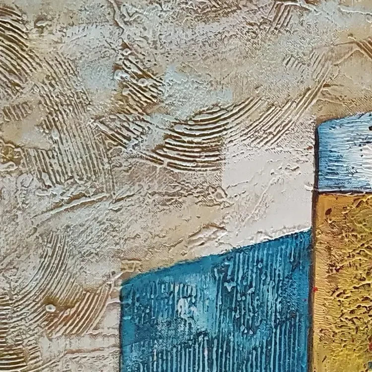 Abstracto multicolor al óleo pintado a mano 60 × 50 cm
