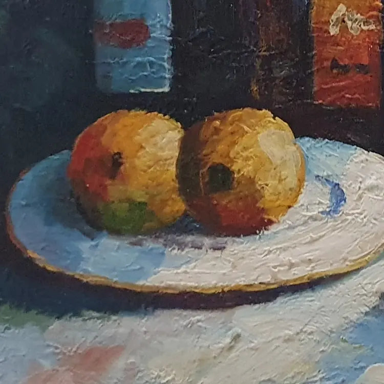 Handgemaltes Ölgemälde eines Flaschenstilllebens 60 × 50 cm