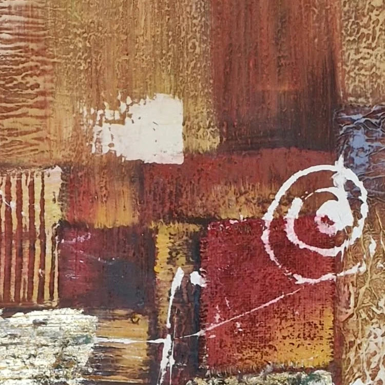 Díptico abstracto al óleo pintado a mano, 2 piezas de 80 × 80 cm