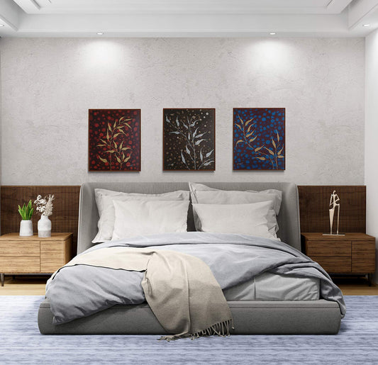 Triptych Painting Decorative Branches 50x60 cm [3 pieces]