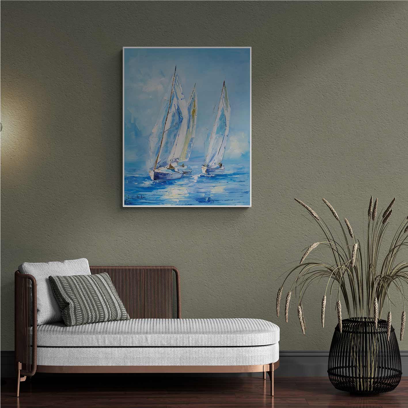 Gemälde „Segelboote“ 80x100 cm
