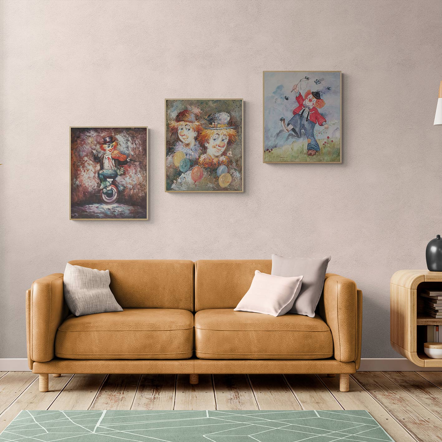 Clown Triptych Painting 50x60 cm [3 pieces]