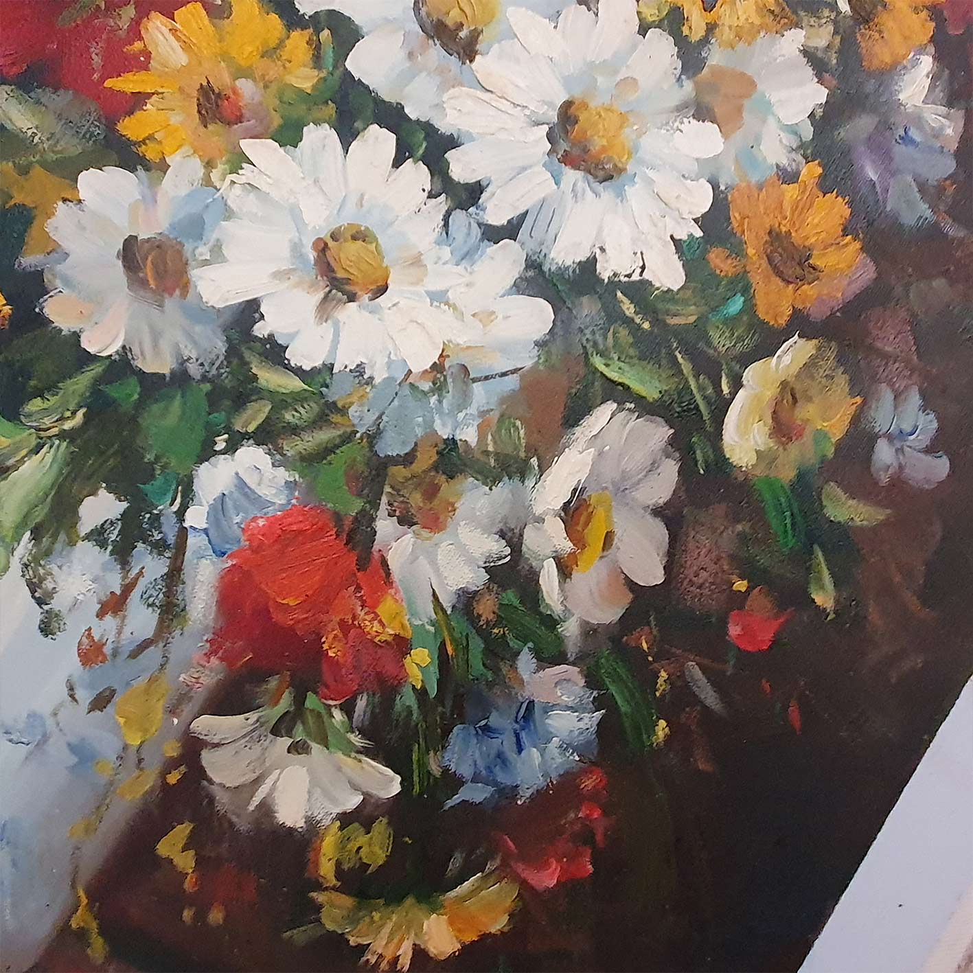 Vintage Blumenvasengemälde 50x60 cm [2 Stück]