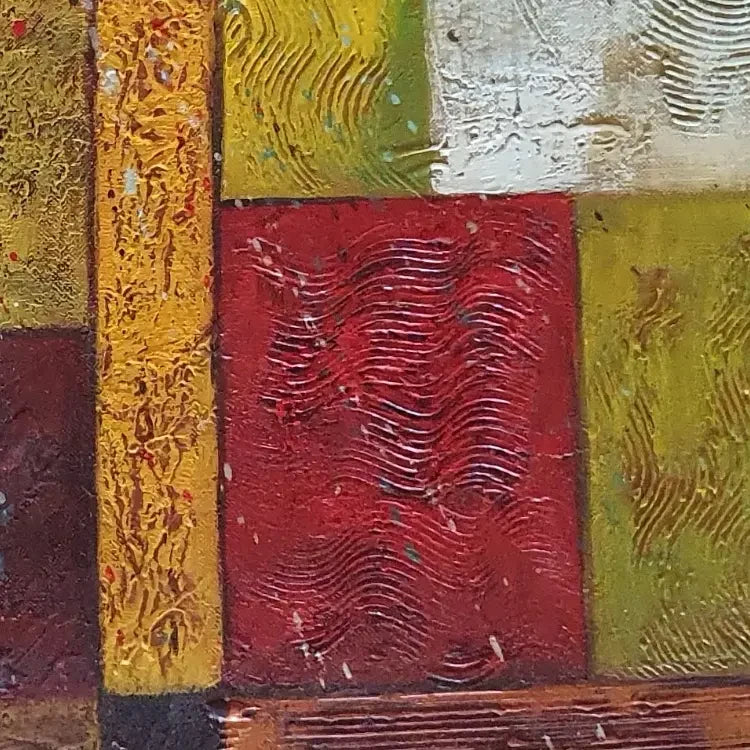 Abstracto multicolor al óleo pintado a mano 60 × 50 cm