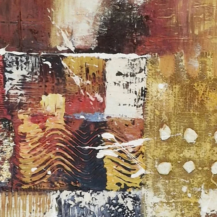 Díptico abstracto al óleo pintado a mano, 2 piezas de 80 × 80 cm