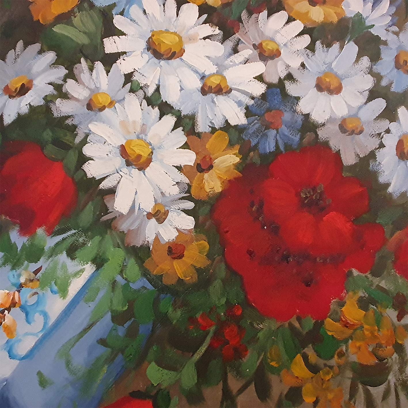 Vintage Blumenvasengemälde 50x60 cm [2 Stück]