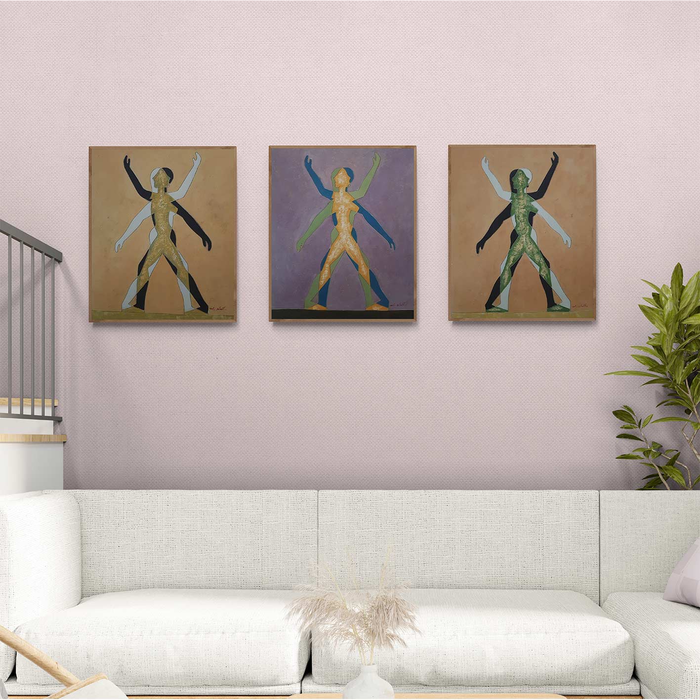 Triptychon-Frauengemälde