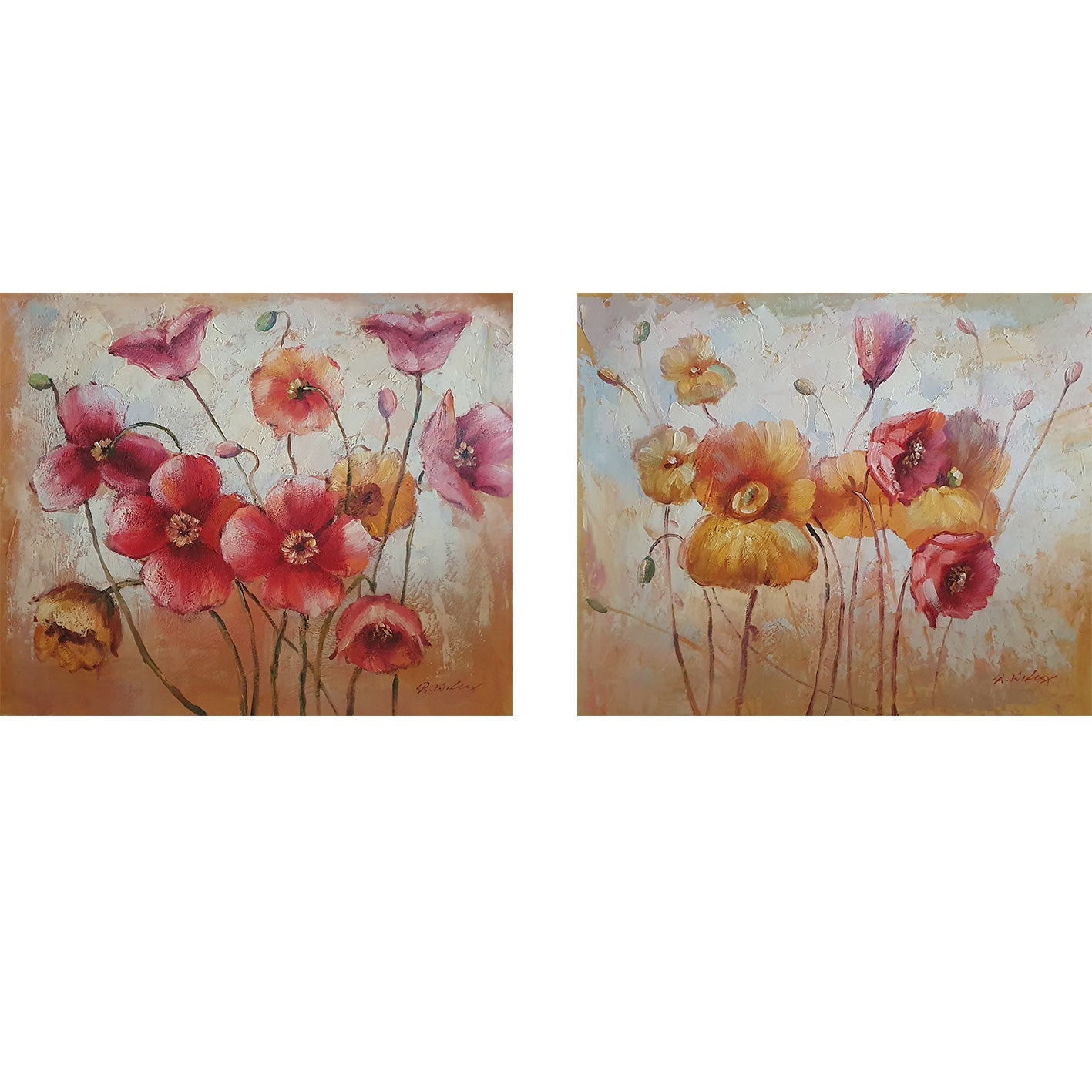 Frühlings-Diptychon-Gemälde 50X60 cm [2 Stück]