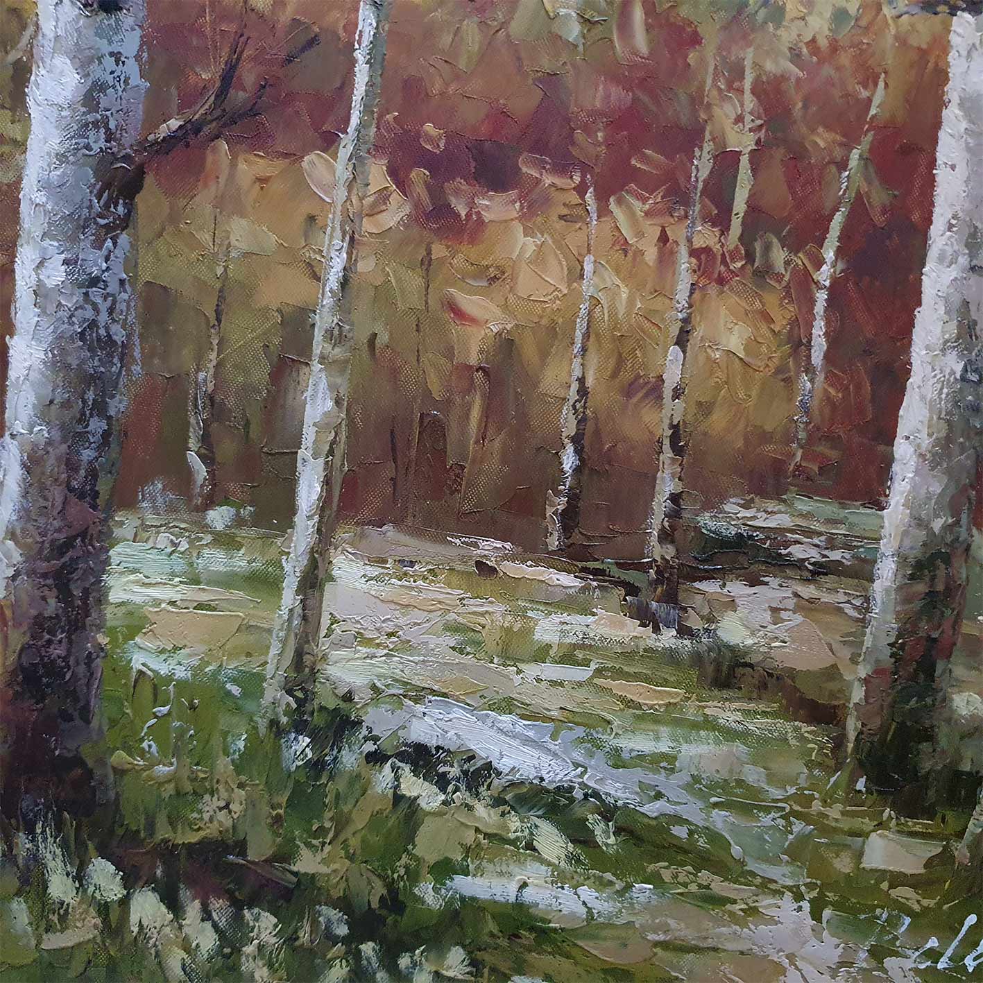 Wald-Triptychon-Gemälde 50x60 cm [3 Stück]
