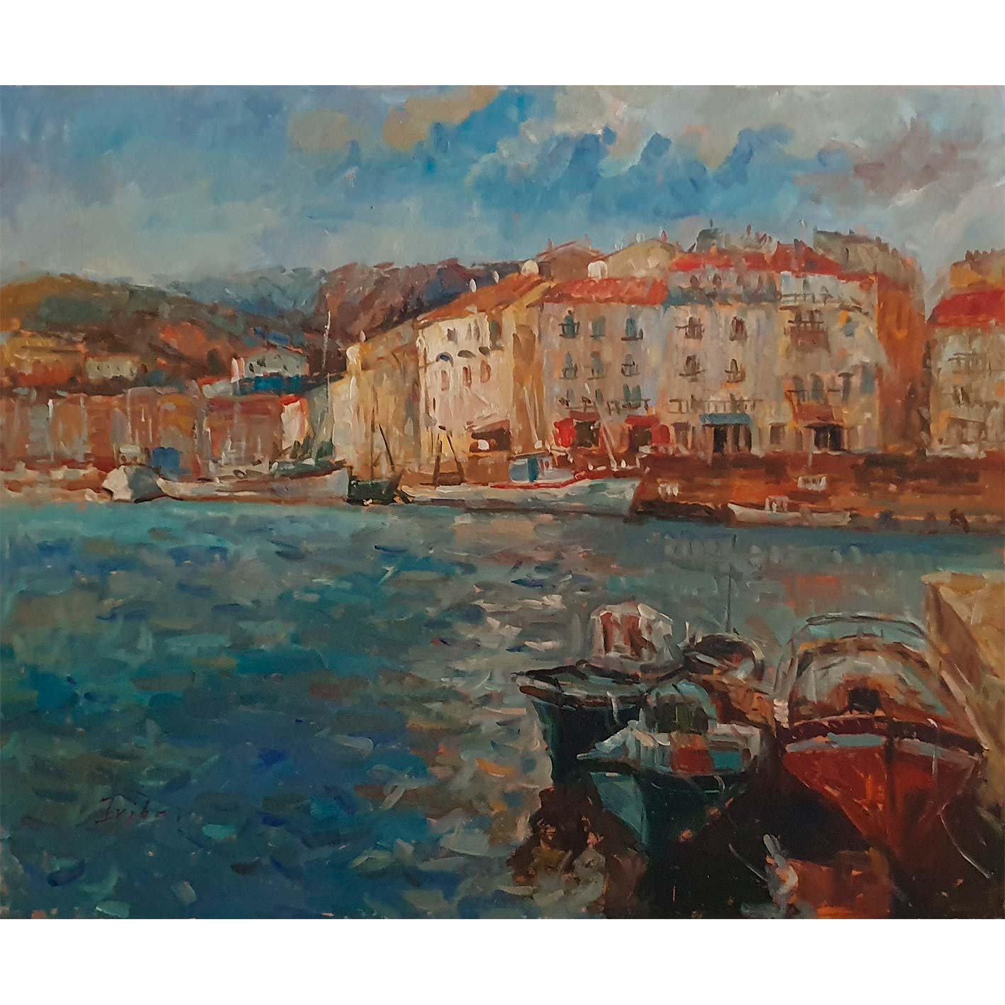 Puerto Impressionist Diptychon Gemälde 50X60 cm [2 Stück]