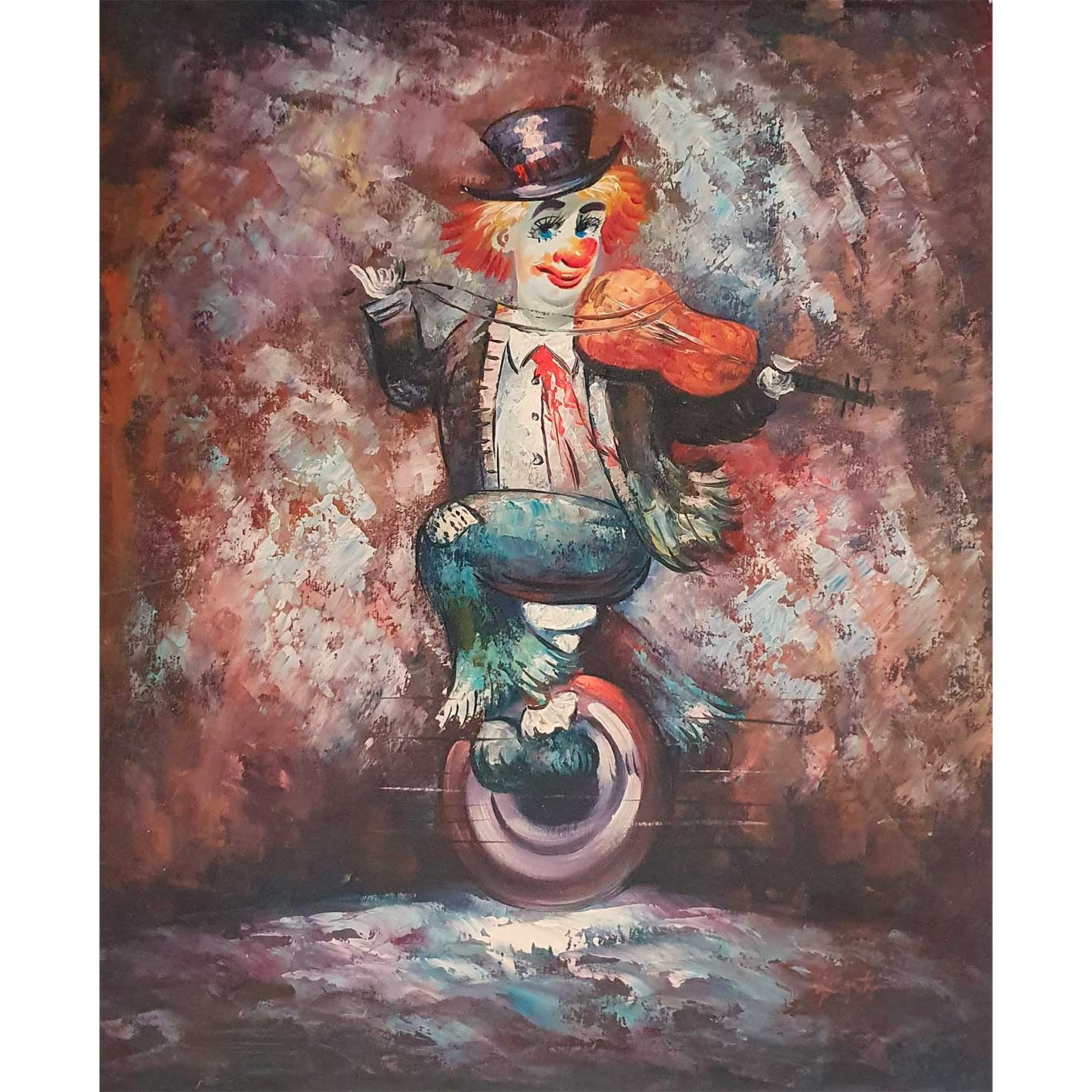 Clown-Triptychon-Gemälde 50x60 cm [3 Stück]