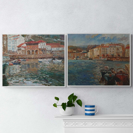 Puerto Impressionist Diptych Painting 50X60 cm [2 pieces]