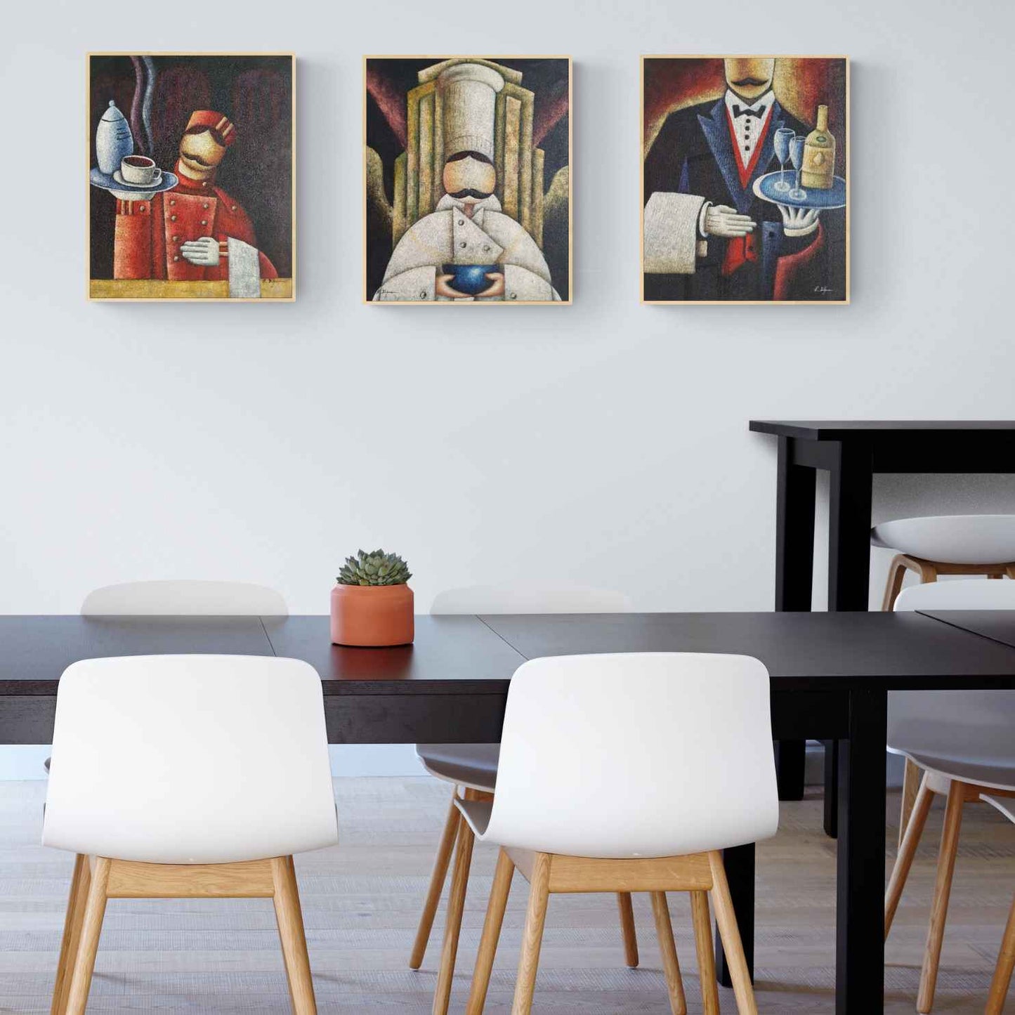 Gastfreundschafts-Triptychon-Gemälde 50x60 cm [3 Stück]