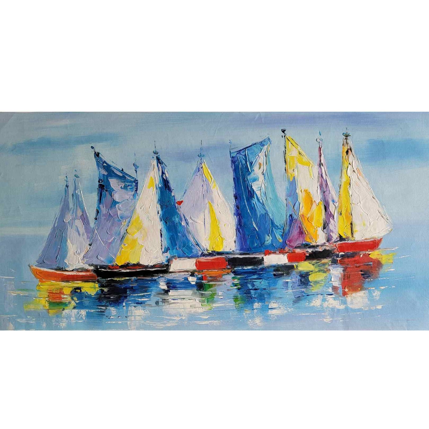 Painting Boats Colors 120x60 cm