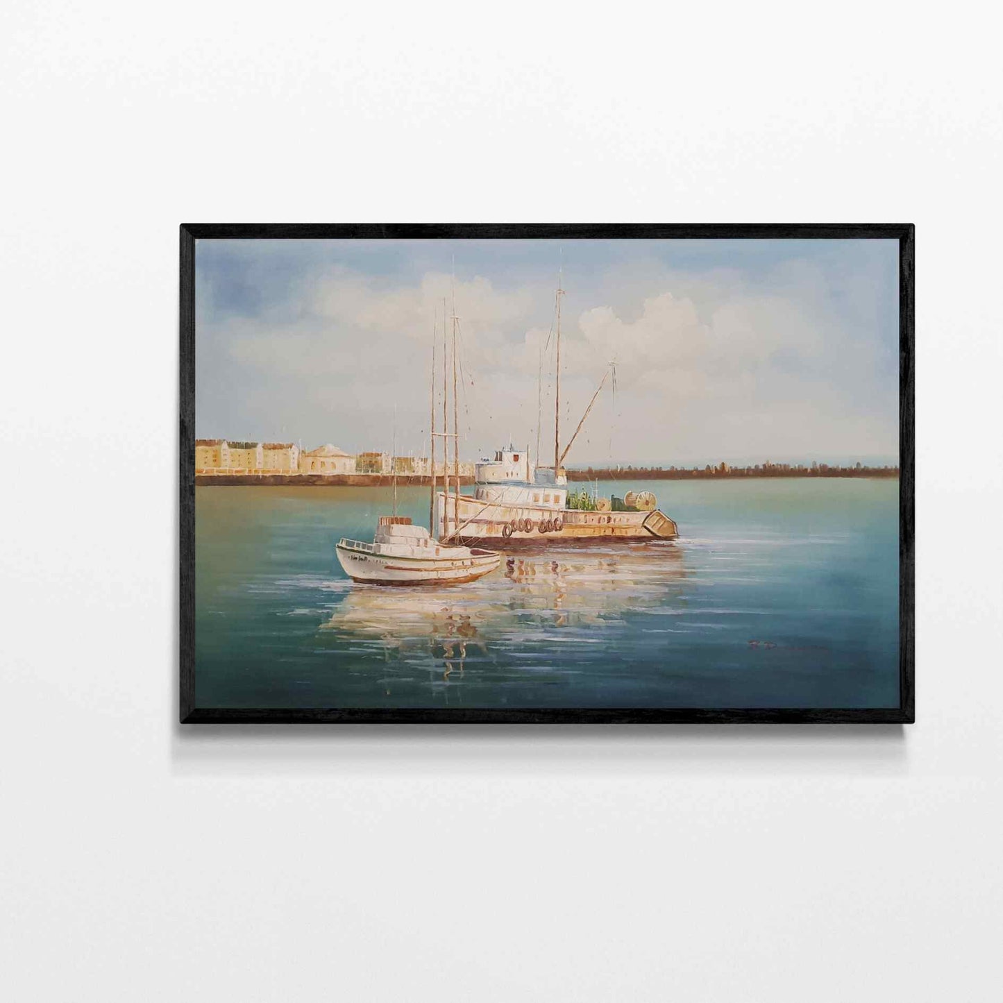 Fishing boat painting 90x60 cm