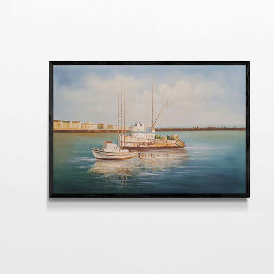 Fishing boat painting 90x60 cm