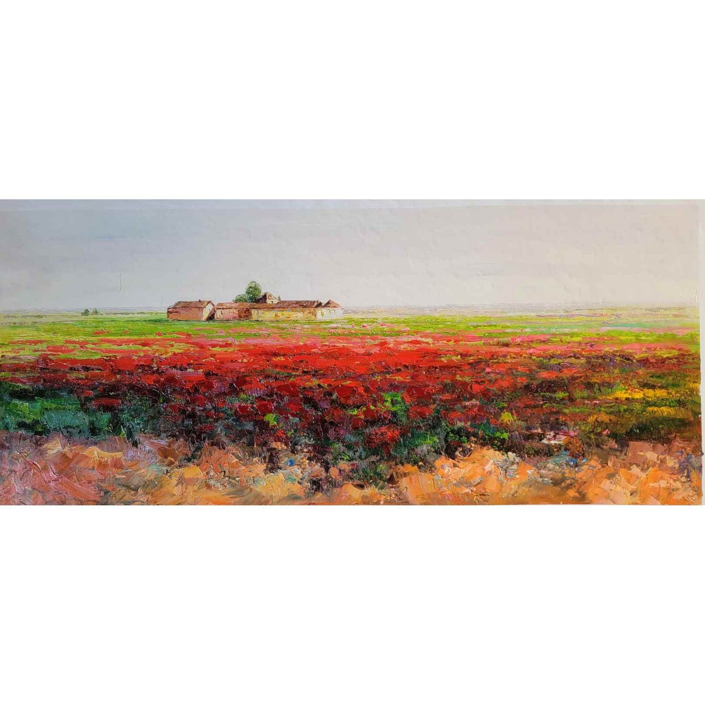 Painting the Poppy Field 130x55 cm