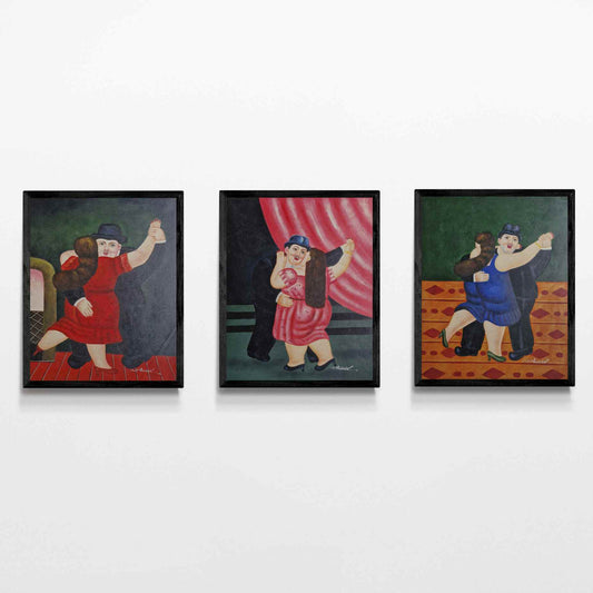 Botero Triptychon Gemälde 50x40 cm [3 Teile]