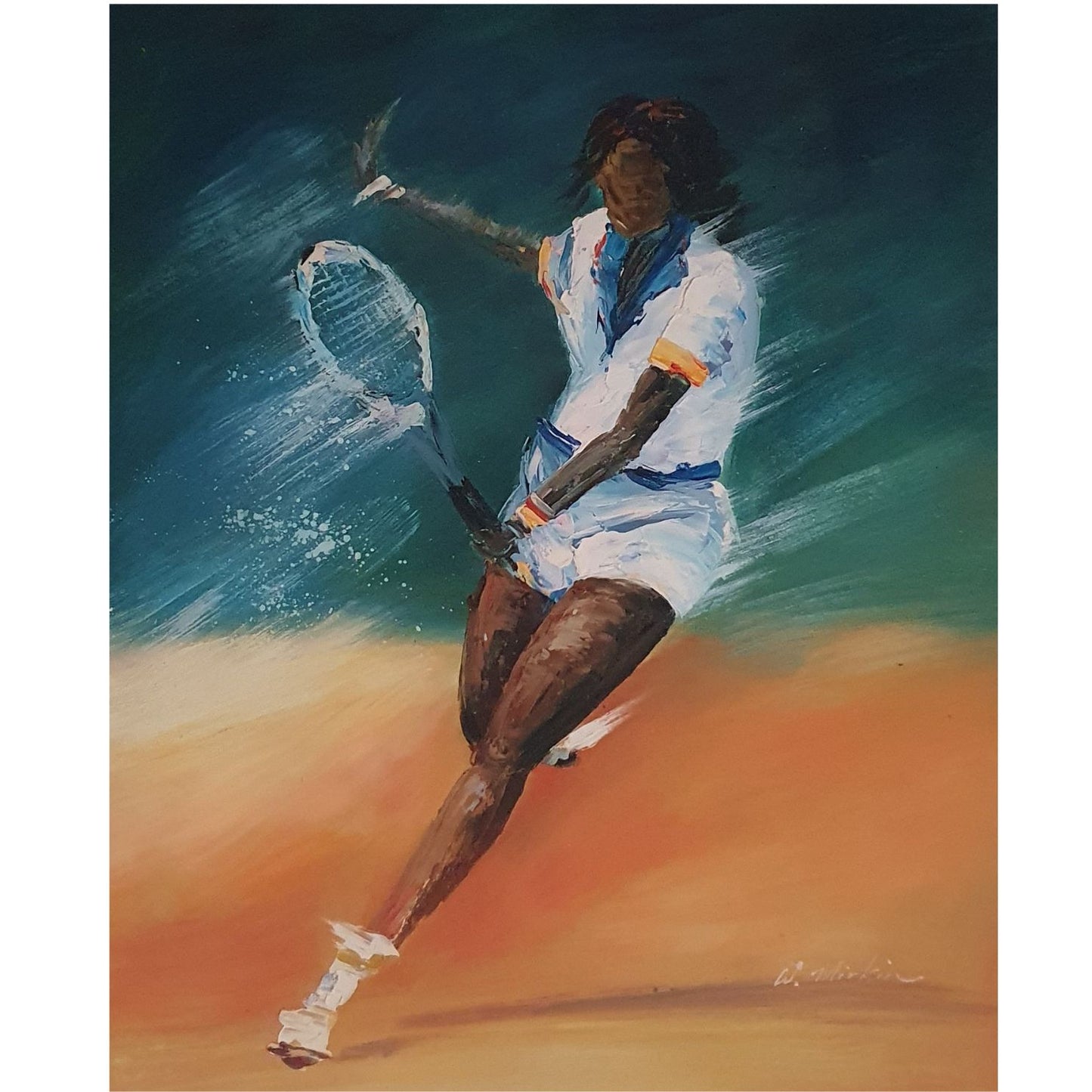 Pintura Jugando al Tenis 60x50 cm