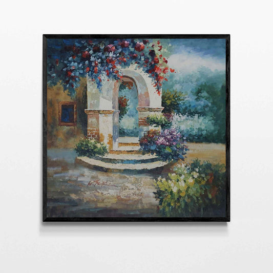 Flower arch painting 80x80 cm