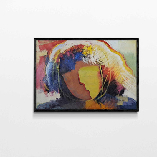 Abstraktes Gesicht-Silhouette-Gemälde 90x60 cm