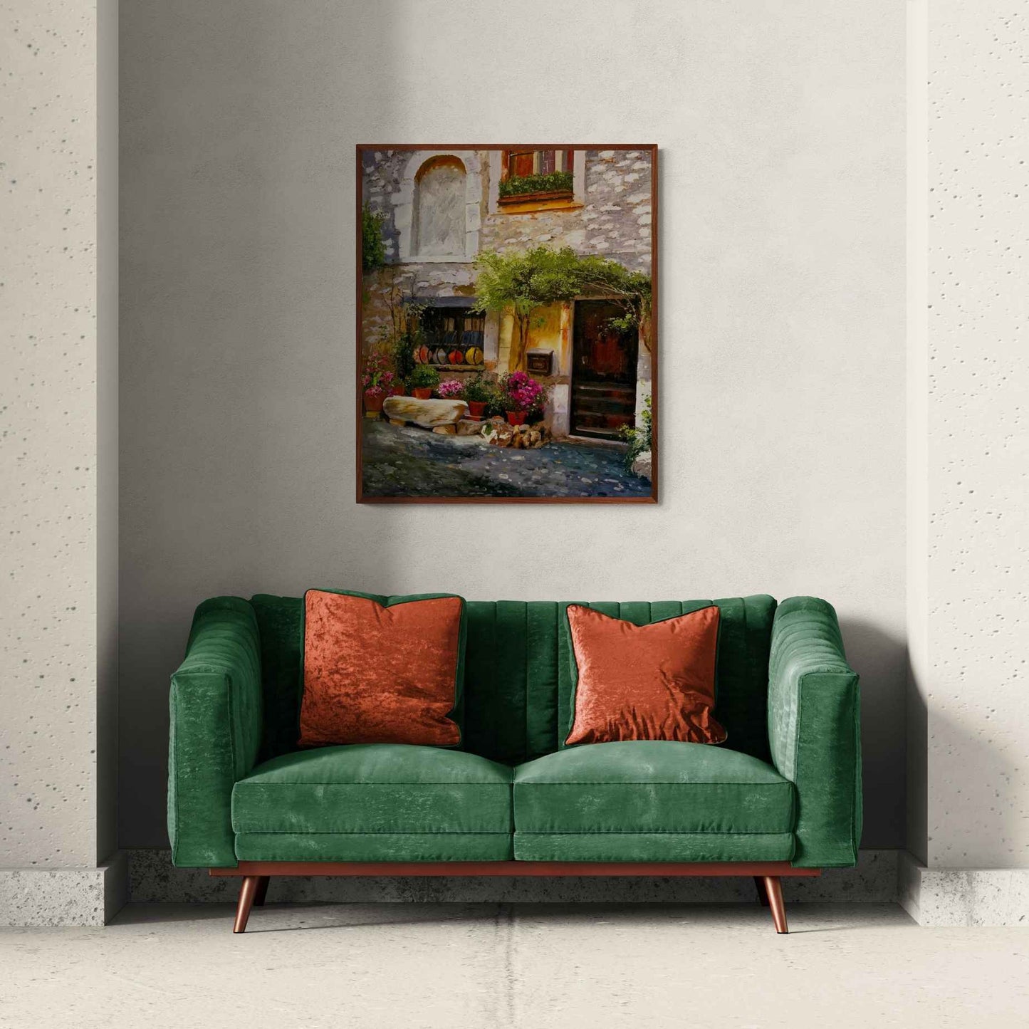 Hand-Painted Village Door Oil Painting 82x102 cm