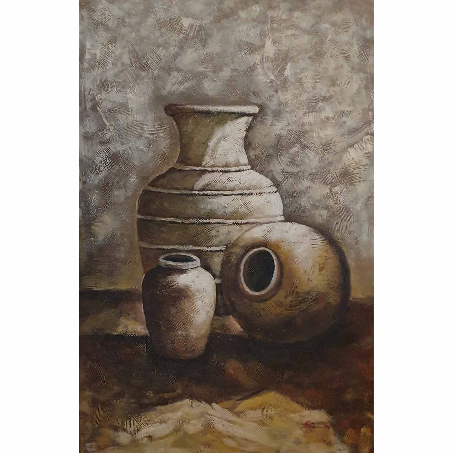Pintura Bodegón Ánforas 60x90 cm