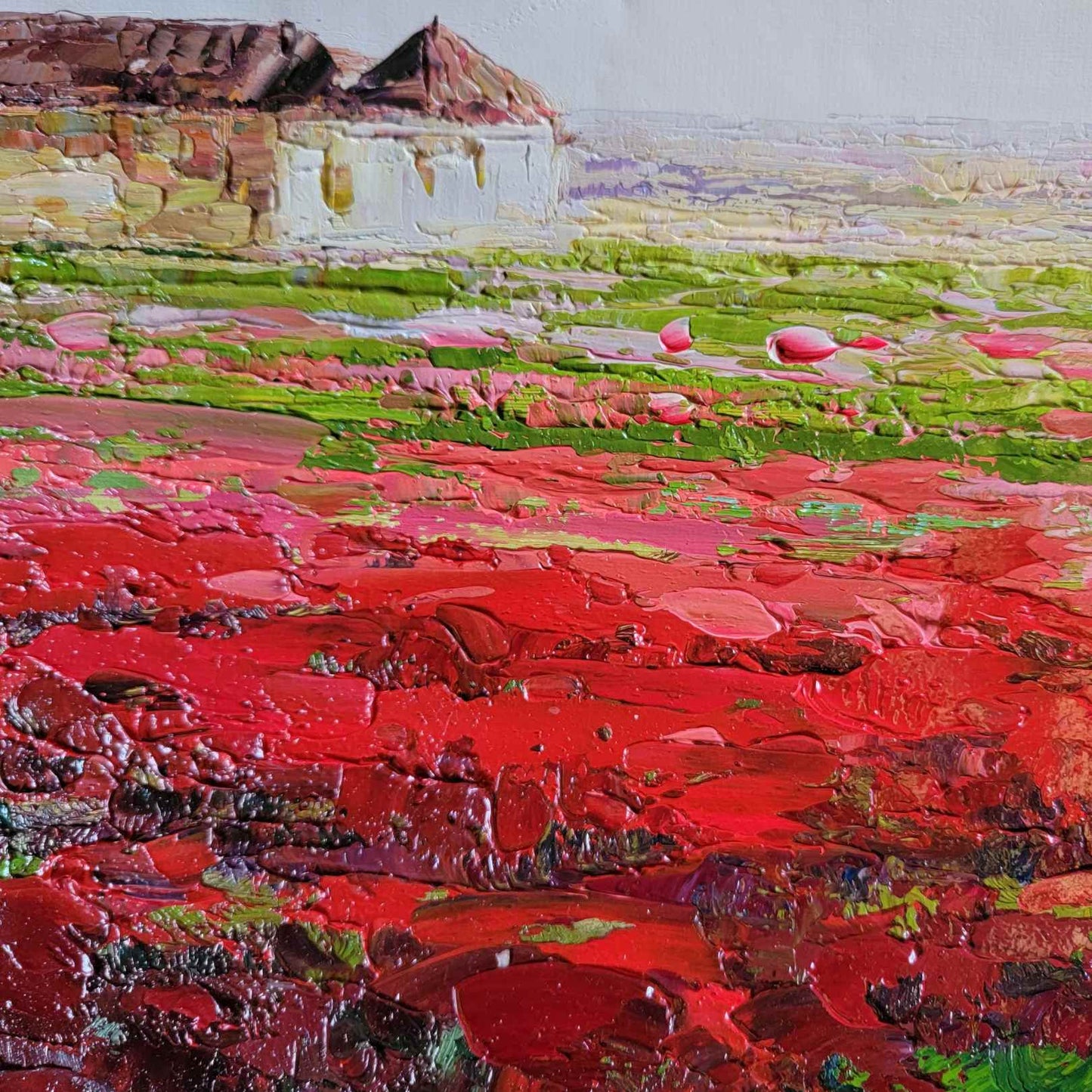 Painting the Poppy Field 130x55 cm